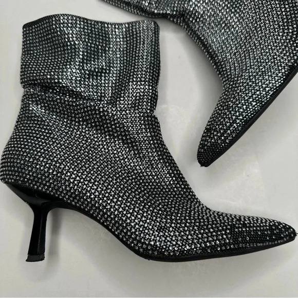 Open Edit Tilly Crystal Embellished Bootie in Silver Size 8.5 - Picture 4 of 8